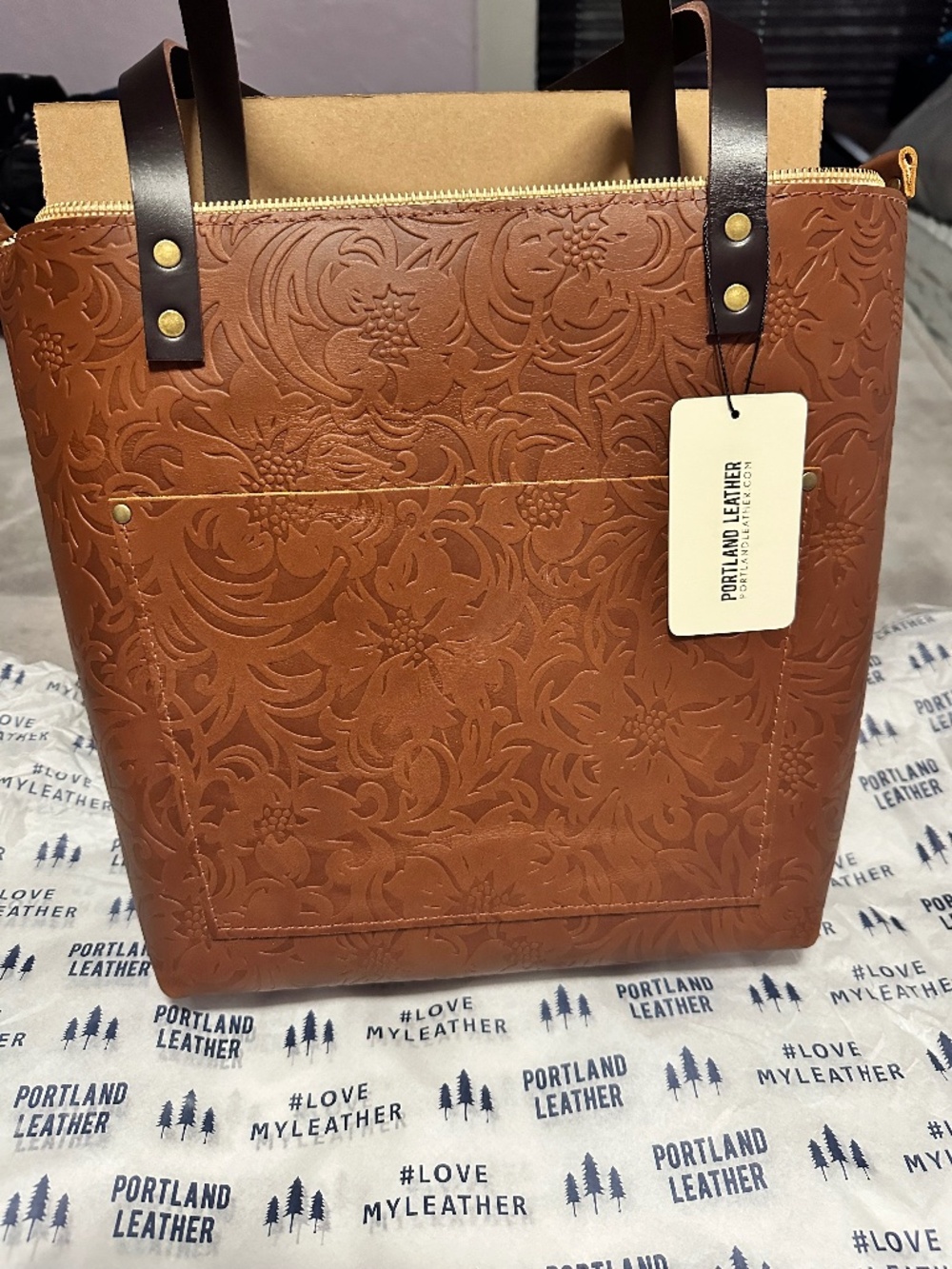 Portland Leather Zipper Tote bag